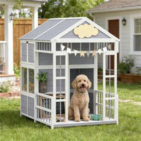 Outdoor dog house, wooden dog house Outdoor dog house, wooden dog house